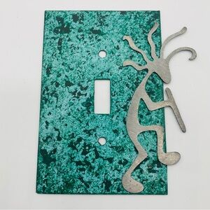 Kokopelli Light Switch Cover Plate Metal Faux Patina Southwest Decor